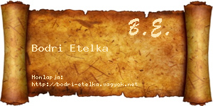 Bodri Etelka névjegykártya